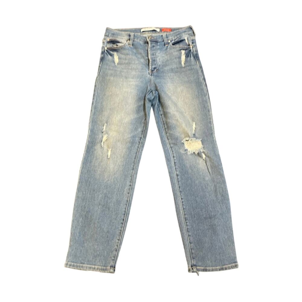 Celebrity Pink The Eleven Distressed Slim Straight Jeans SZ 11/30 80s inspired